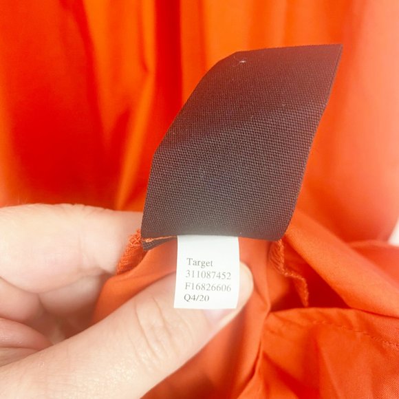 NWT WHO WHAT WEAR Dress Tiered Orange Flutter Short Sleeve A-line Midi Dress M - Picture 11 of 15